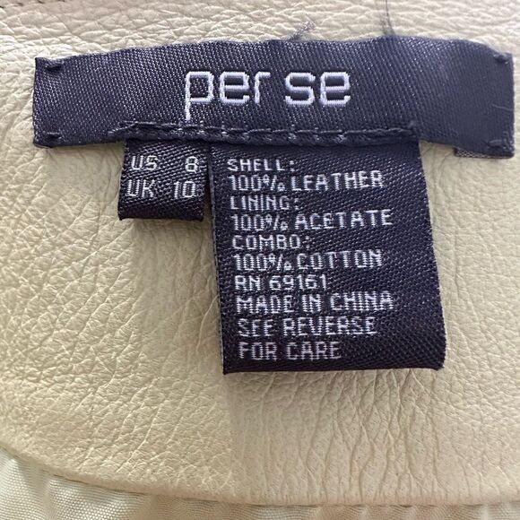 Per Se 100% Leather Pleated Skirt (8) - Picture 4 of 5